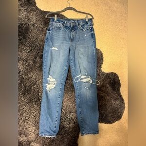 Old Navy Women's Distressed Skinny Jeans - Medium Blue